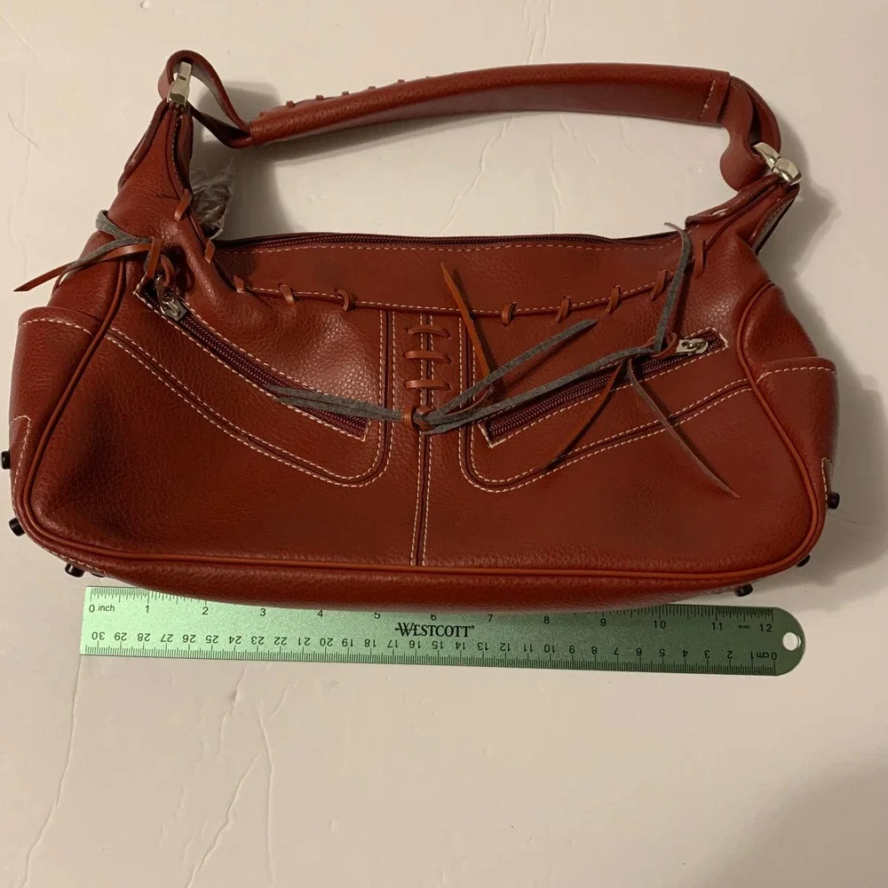Red Pebbled Leather‎ Satchel NWOT
